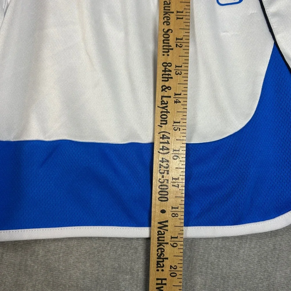 AND1 Mens Basketball Shorts White Blue Mesh Athletic Gym Large ANM251SH03